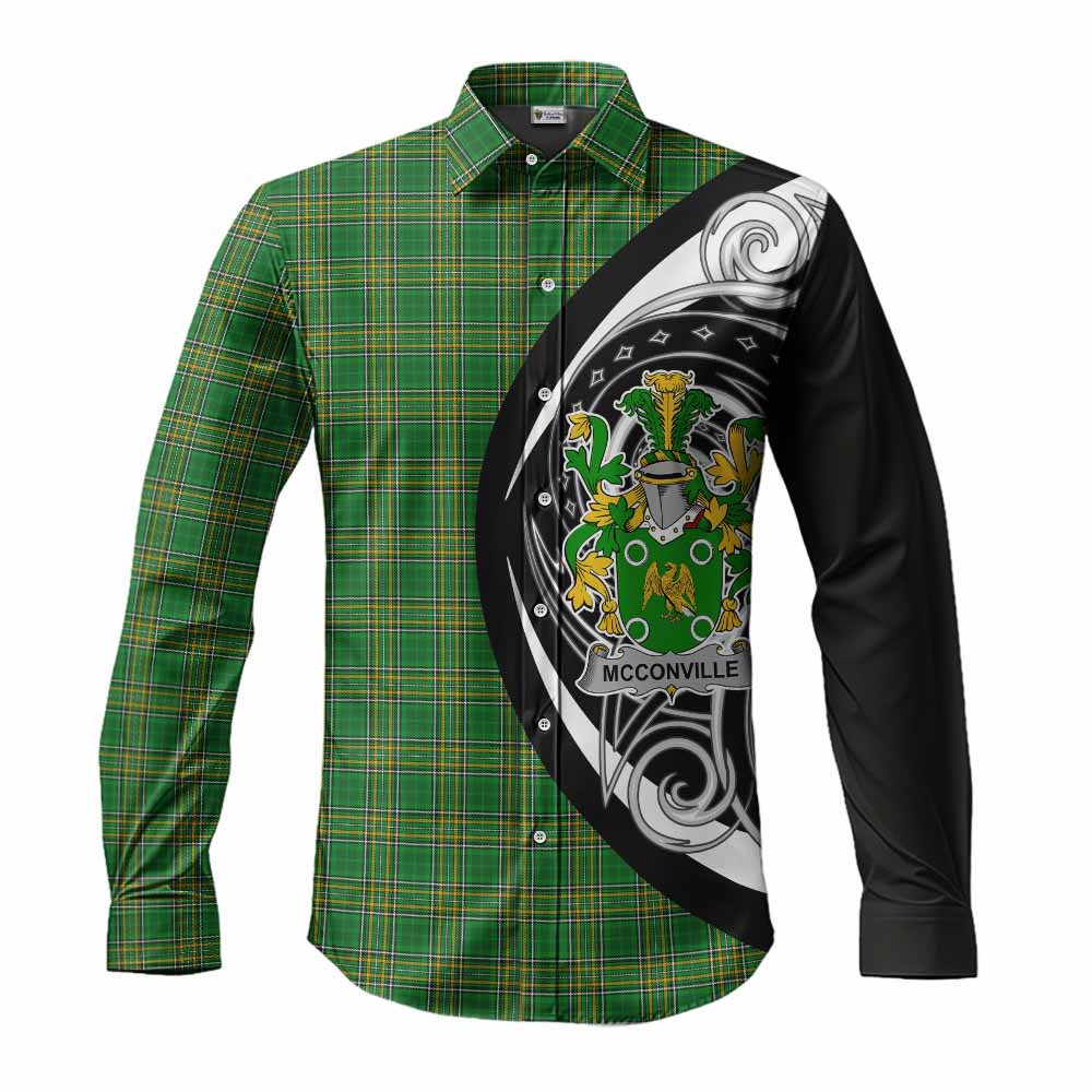 McConville Irish Clan Long Sleeve Button Shirt Celtic Circle Style Men's Shirt S - Tartan Vibes Clothing