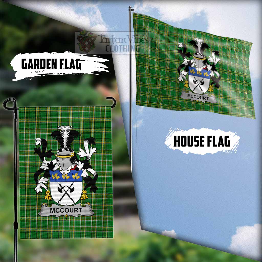 Tartan Vibes Clothing McCourt Irish Clan Flag with Coat of Arms