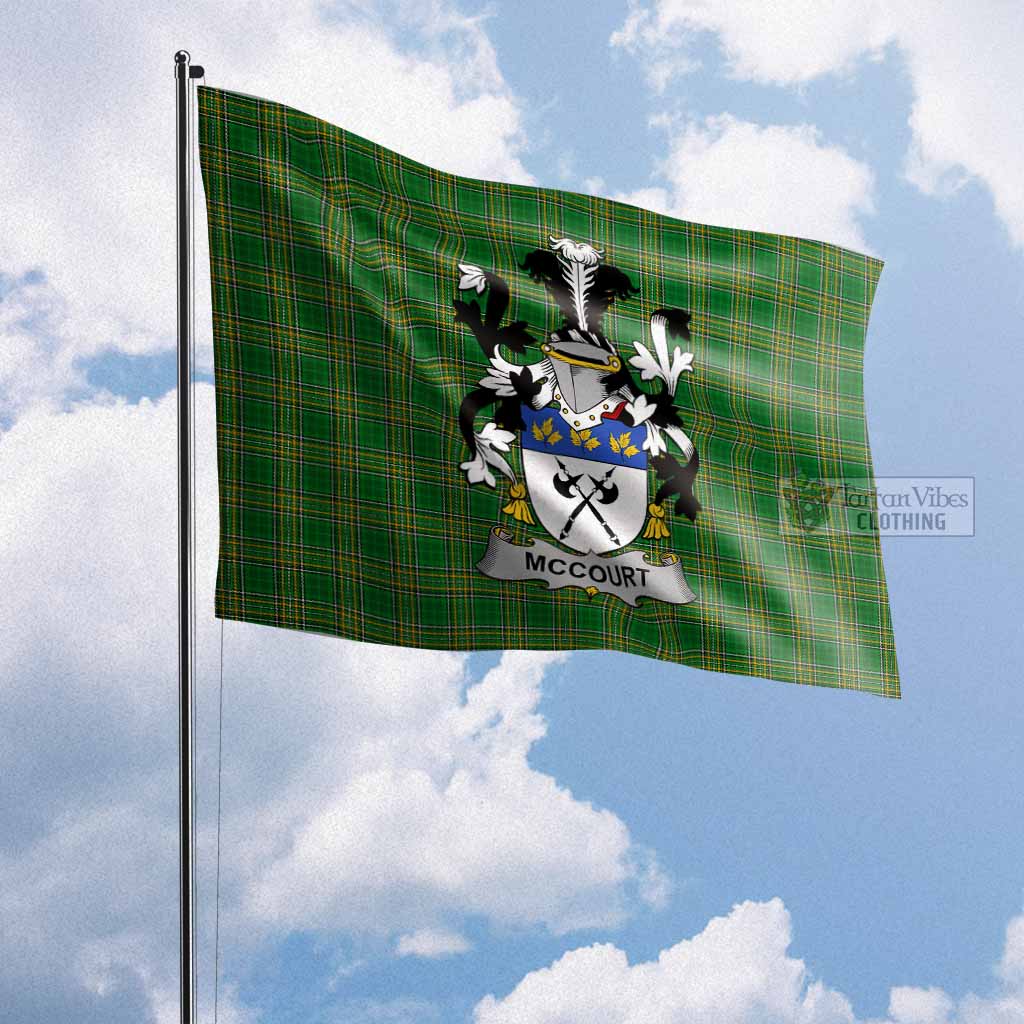 Tartan Vibes Clothing McCourt Irish Clan Flag with Coat of Arms