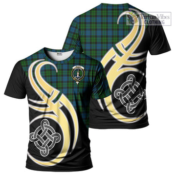 McCoy Tartan T-Shirt with Family Crest and Celtic Symbol Style