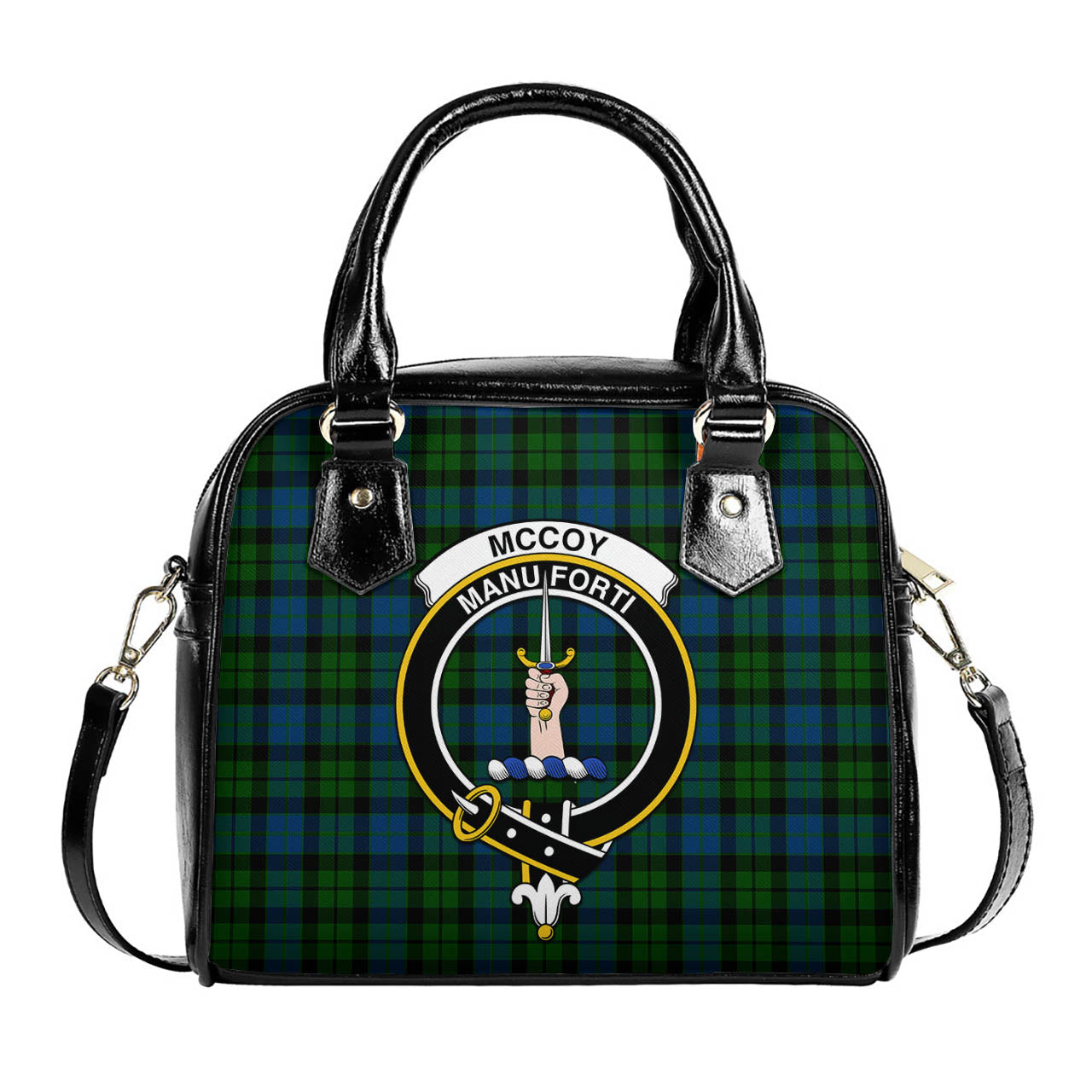 McCoy Tartan Shoulder Handbags with Family Crest One Size 6*25*22 cm - Tartanvibesclothing