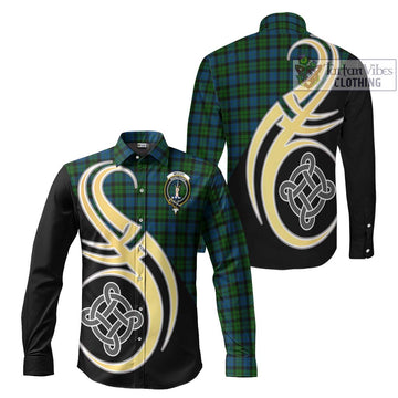 McCoy Tartan Long Sleeve Button Shirt with Family Crest and Celtic Symbol Style