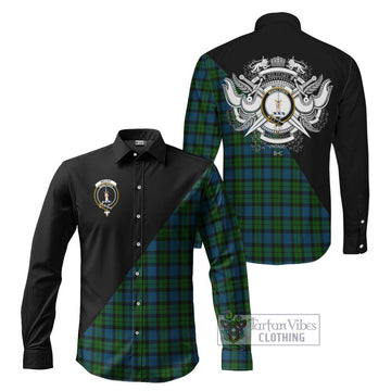 McCoy Tartan Long Sleeve Button Shirt with Family Crest and Military Logo Style