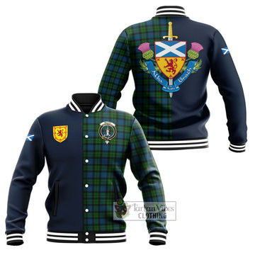 McCoy Tartan Baseball Jacket Alba with Scottish Lion Royal Arm Half Style Unisex - Tartan Vibes Clothing