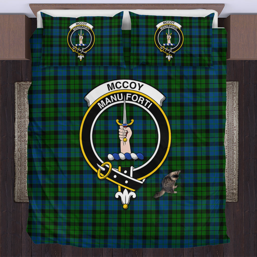 McCoy Tartan Bedding Set with Family Crest UK Bedding Set - Tartan Vibes Clothing