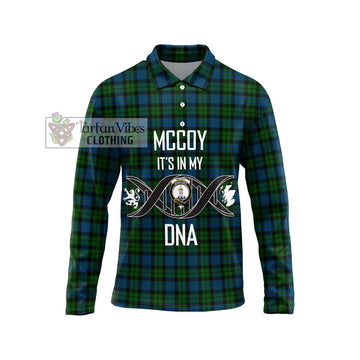 McCoy Tartan Long Sleeve Polo Shirt with Family Crest DNA In Me Style Unisex - Tartan Vibes Clothing