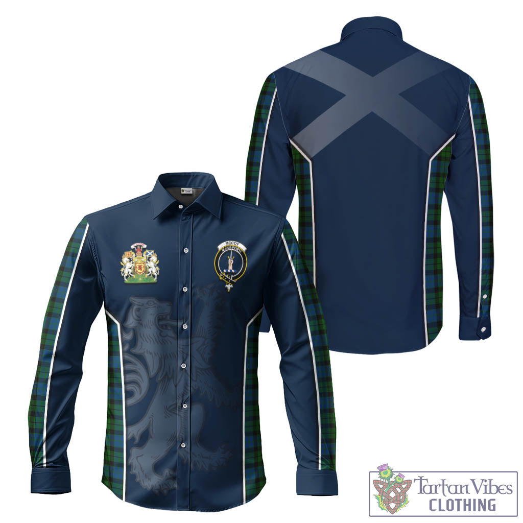 Tartan Vibes Clothing McCoy Tartan Long Sleeve Button Up Shirt with Family Crest and Lion Rampant Vibes Sport Style