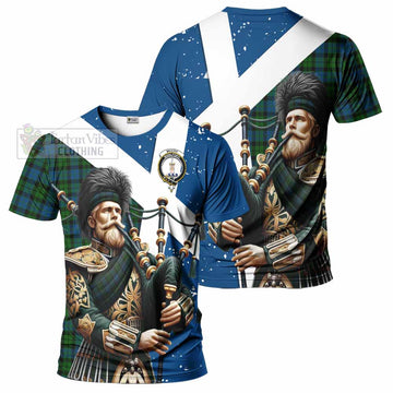 McCoy Tartan T-Shirt with Family Crest Scottish Bagpiper Vibes