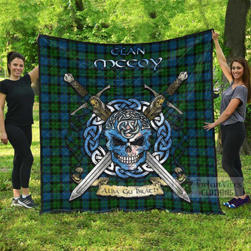 McCoy Tartan Quilt with Celtic Skull Alba Gu Brath Style