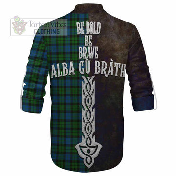 McCoy Tartan Family Crest Ghillie Kilt Shirt Alba Gu Brath Be Brave Lion Ancient Style - Tartan Vibes Clothing