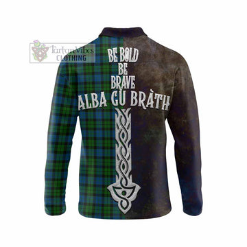 McCoy Tartan Family Crest Long Sleeve Polo Shirt Alba Gu Brath Be Brave Lion Ancient Style - Tartan Vibes Clothing