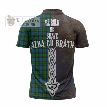 McCoy Tartan Family Crest Zipper Polo Shirt Alba Gu Brath Be Brave Lion Ancient Style - Tartan Vibes Clothing