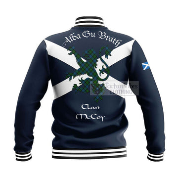 McCoy Tartan Lion Rampant Baseball Jacket Proudly Display Your Heritage with Alba Gu Brath and Clan Name - Tartan Vibes Clothing