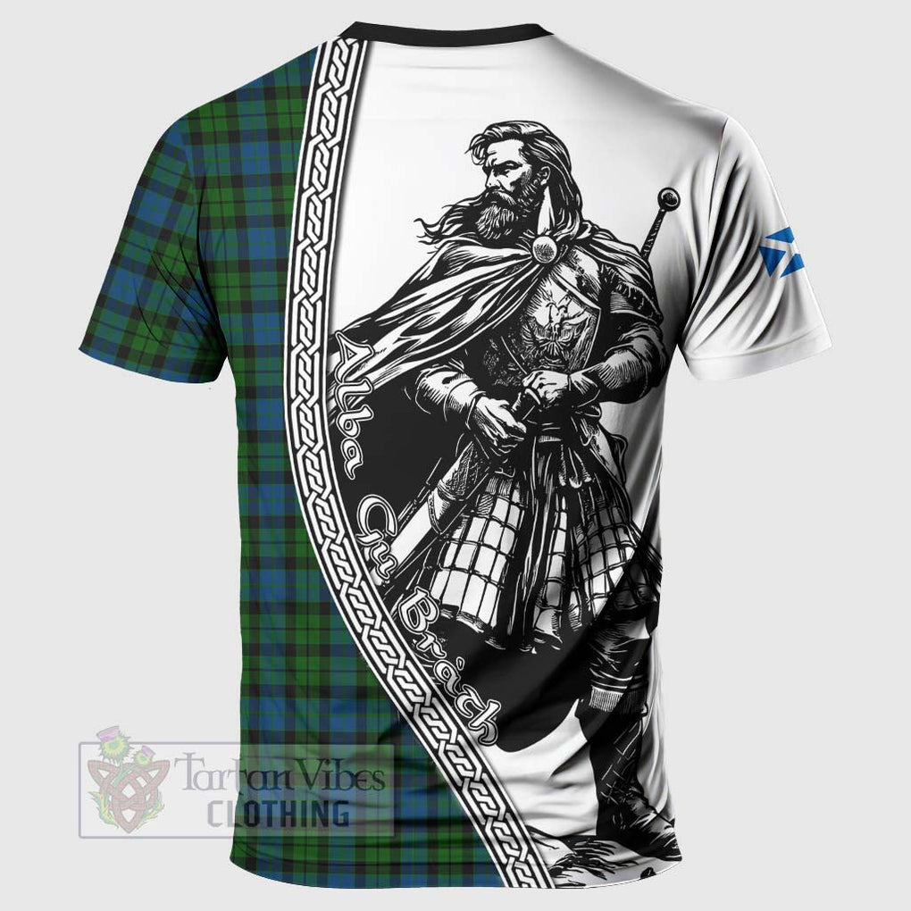 McCoy Tartan Clan Crest T-Shirt with Highlander Warrior Celtic Style - Tartan Vibes Clothing