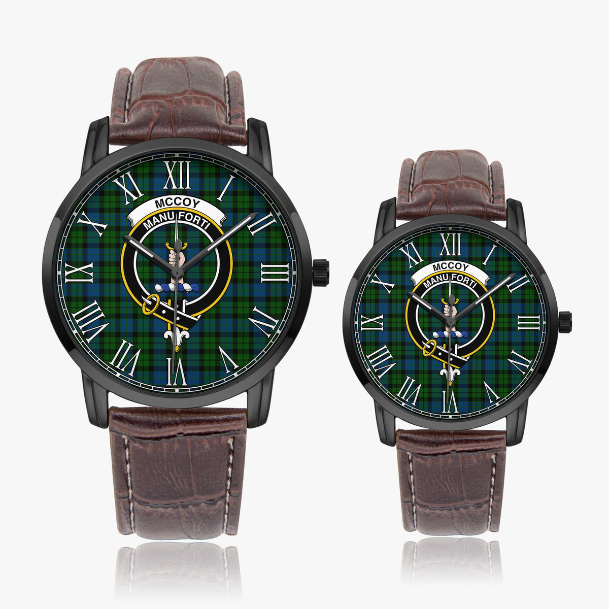 McCoy Tartan Family Crest Leather Strap Quartz Watch - Tartan Vibes Clothing