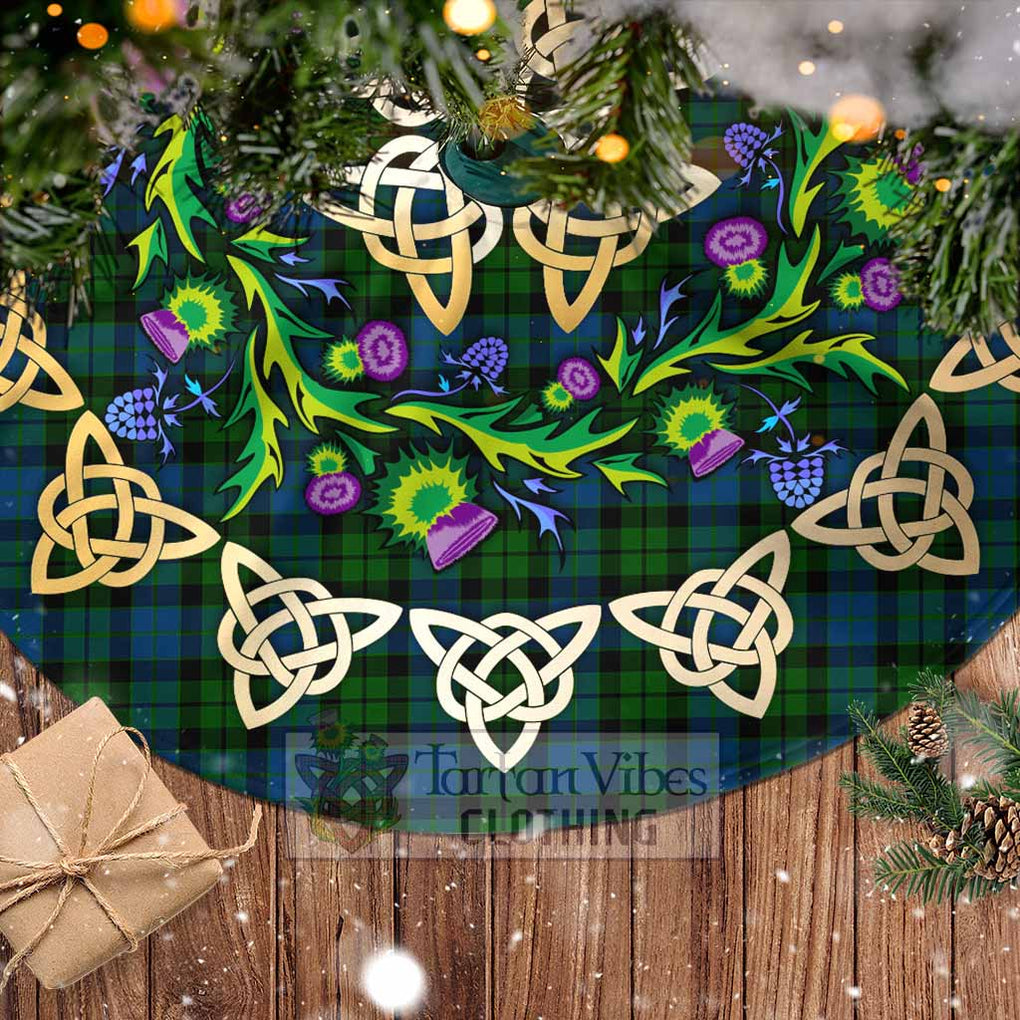 McCoy Tartan Christmas Tree Skirt with Thistle Celtic Knot Style - Tartan Vibes Clothing