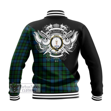 McCoy Tartan Baseball Jacket with Family Crest and Military Logo Style - Tartan Vibes Clothing