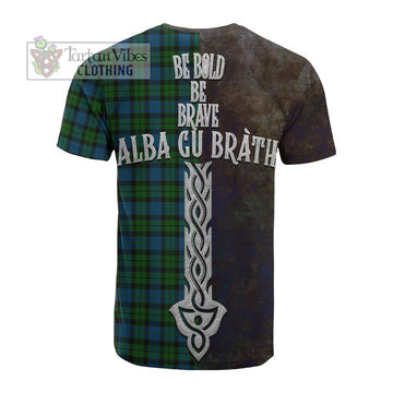 McCoy Tartan Family Crest Cotton T-shirt Alba Gu Brath Be Brave Lion Ancient Style - Tartan Vibes Clothing