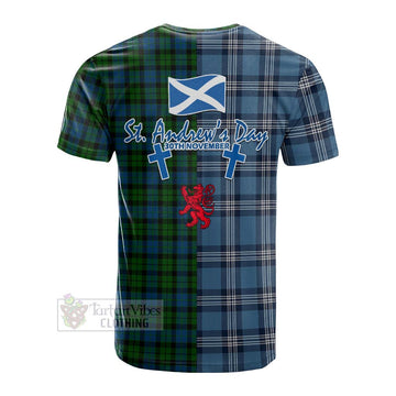 McCoy Tartan Cotton T-shirt Happy St. Andrew's Day Half Tartan Style - Tartan Vibes Clothing