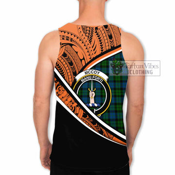 McCoy Crest Tartan Men's Tank Top with Polynesian Vibes Style - Orange Version