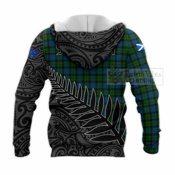 McCoy Crest Tartan Knitted Hoodie with New Zealand Silver Fern Half Style