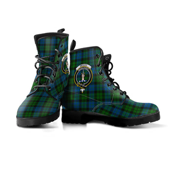 McCoy Tartan Leather Boots with Family Crest