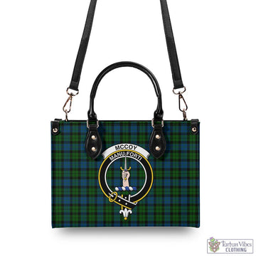 McCoy Tartan Luxury Leather Handbags with Family Crest - Tartan Vibes Clothing