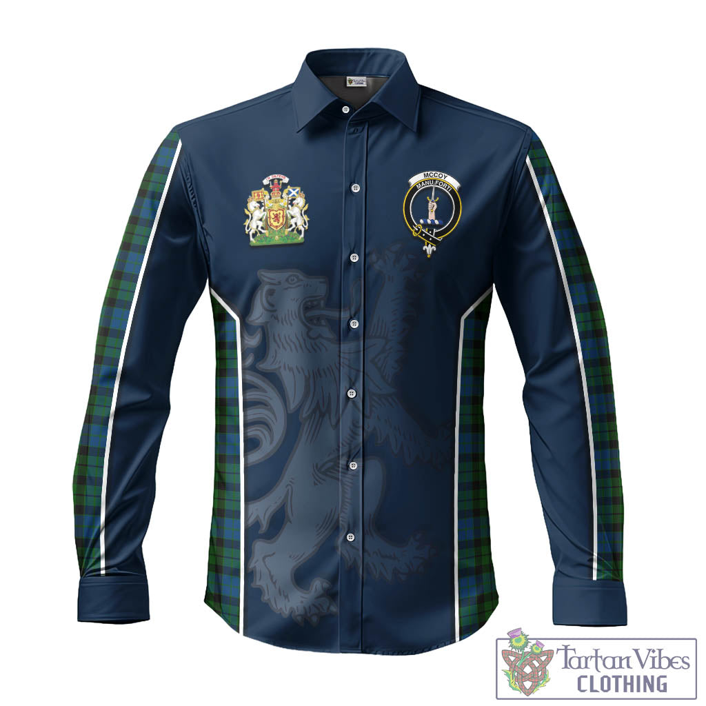 Tartan Vibes Clothing McCoy Tartan Long Sleeve Button Up Shirt with Family Crest and Lion Rampant Vibes Sport Style