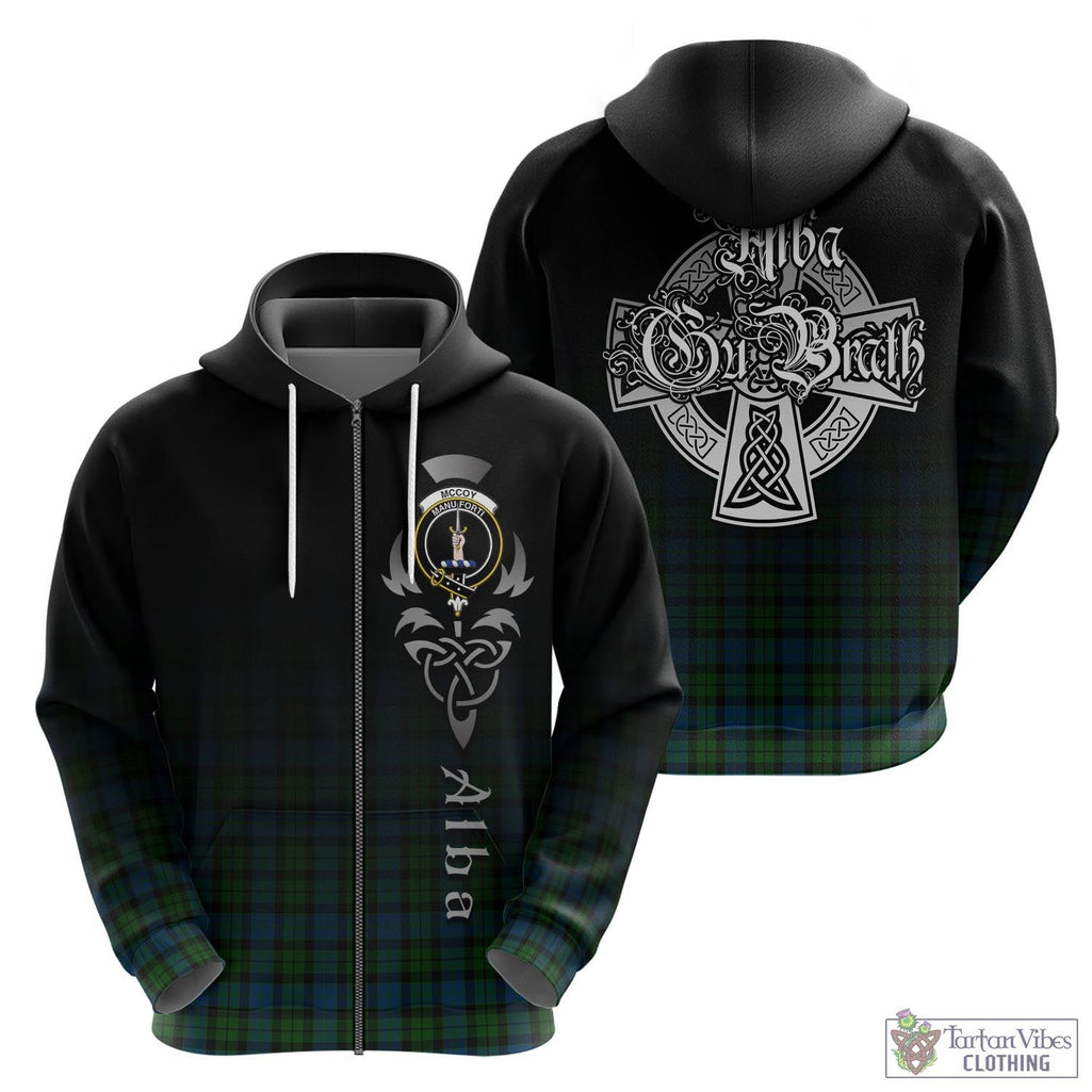 Tartan Vibes Clothing McCoy Tartan Hoodie Featuring Alba Gu Brath Family Crest Celtic Inspired