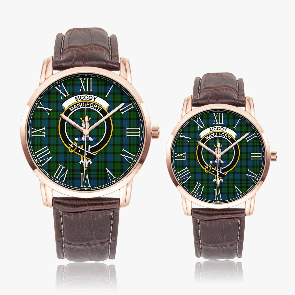 McCoy Tartan Family Crest Leather Strap Quartz Watch - Tartan Vibes Clothing