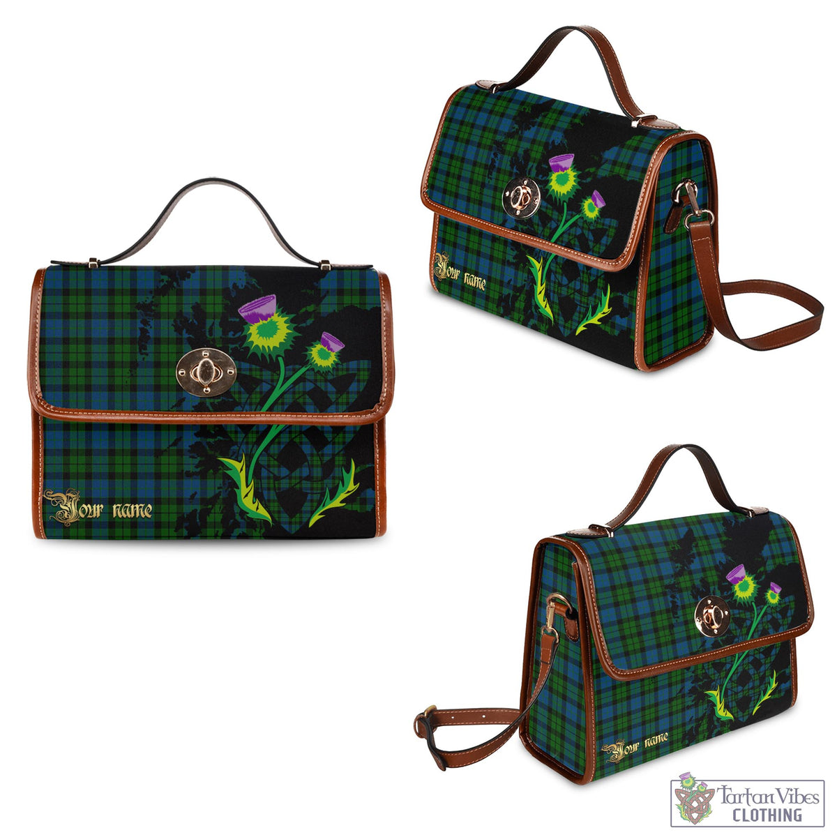 McCoy Tartan Waterproof Canvas Bag with Scotland Map and Thistle Celtic Accents - Tartan Vibes Clothing