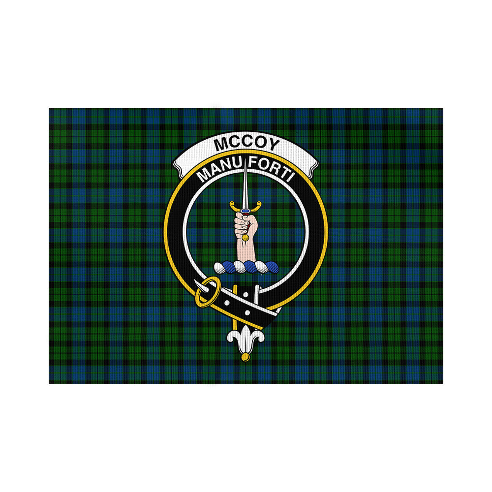 McCoy Tartan Flag with Family Crest