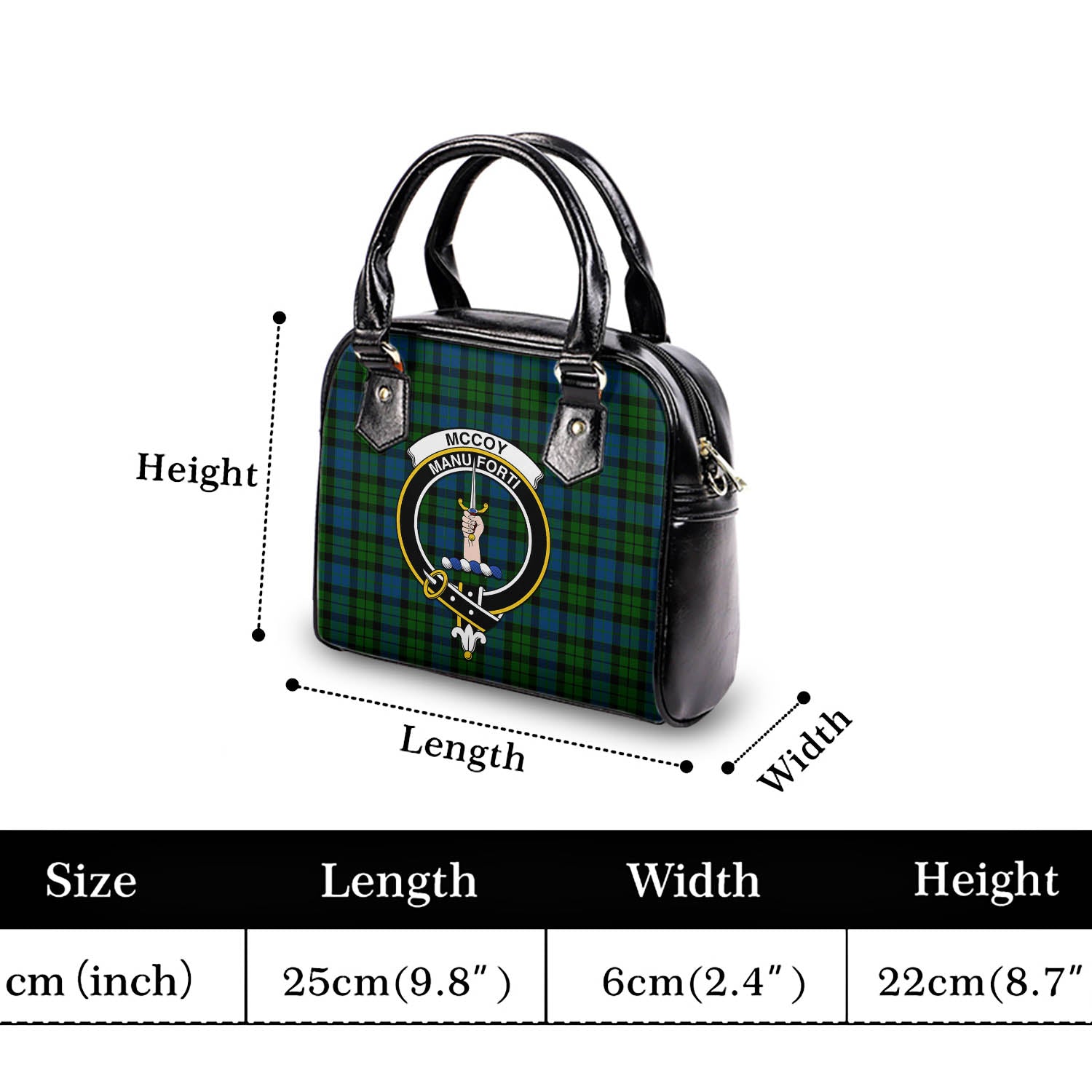 McCoy Tartan Shoulder Handbags with Family Crest - Tartanvibesclothing