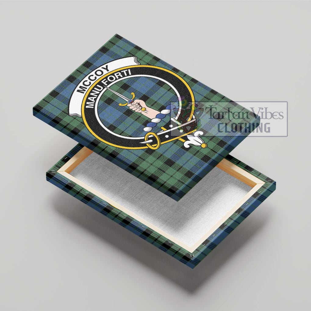 McCoy Ancient Tartan Canvas Print Wall Art with Family Crest - Tartan Vibes Clothing