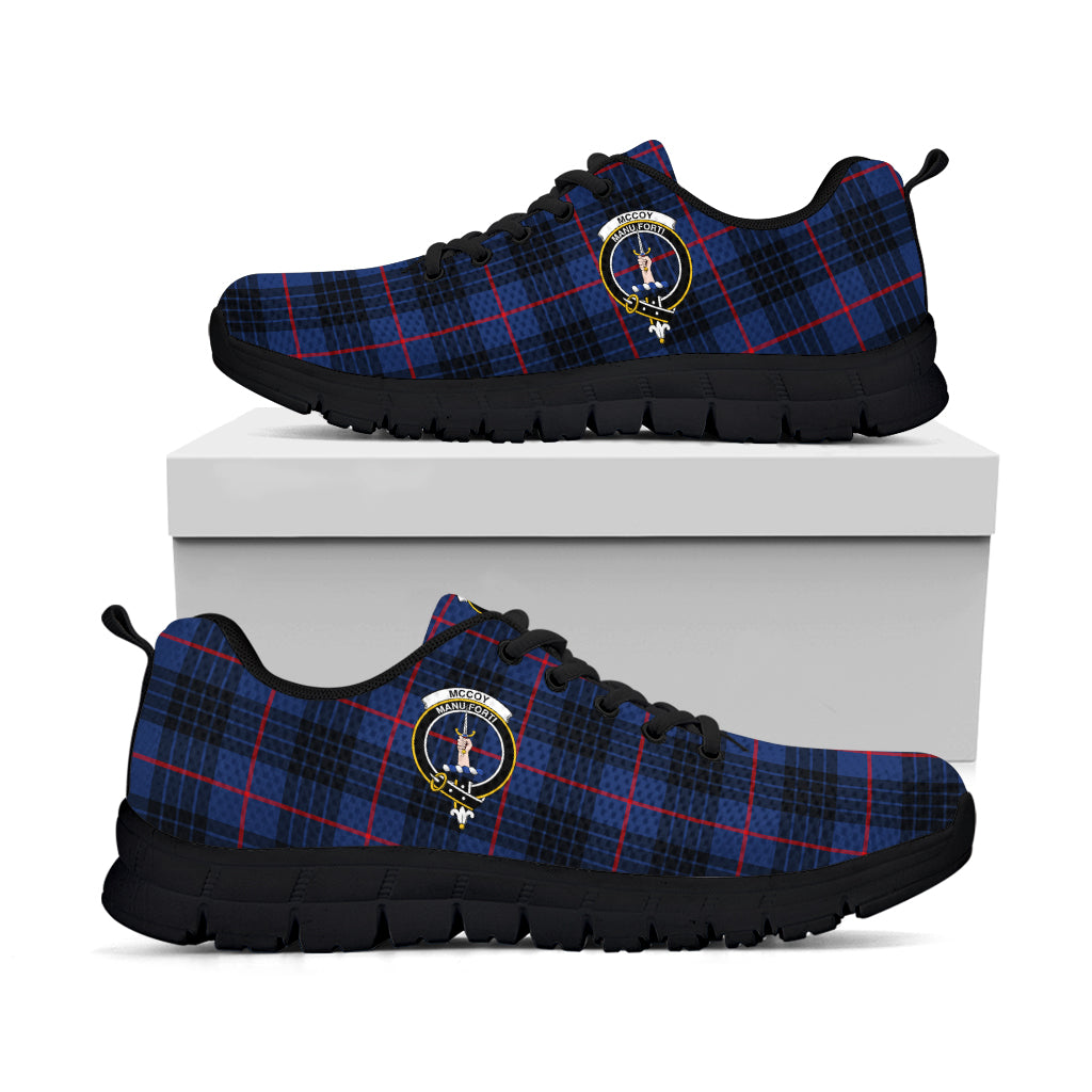 McCoy Blue Tartan Sneakers with Family Crest - Tartan Vibes Clothing