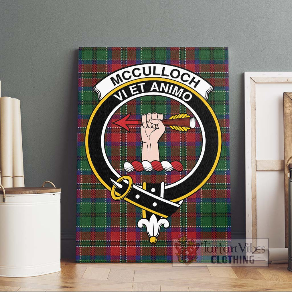 McCulloch Tartan Canvas Print Wall Art with Family Crest Without Frame - Tartan Vibes Clothing