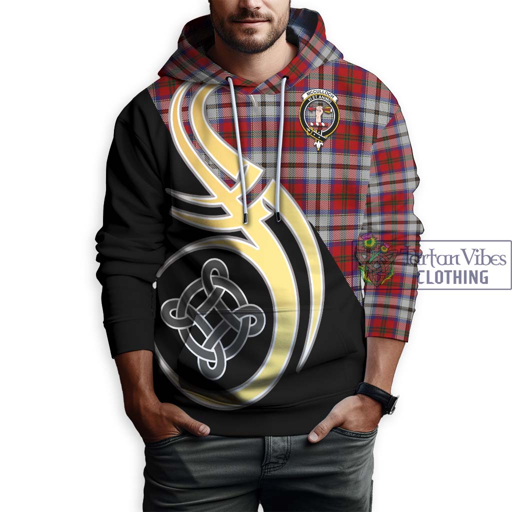 Tartan Vibes Clothing McCulloch Dress Tartan Hoodie with Family Crest and Celtic Symbol Style