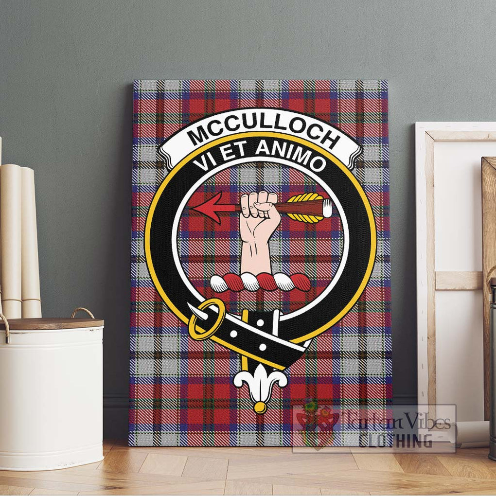 McCulloch Dress Tartan Canvas Print Wall Art with Family Crest Without Frame - Tartan Vibes Clothing