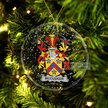 McCusker Irish Clan Christmas Glass Ornament with Coat of Arms