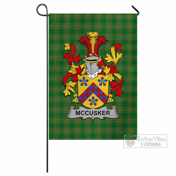 McCusker Irish Clan Tartan Flag with Coat of Arms