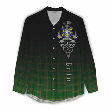 McDaniel Irish Clan Women's Casual Shirt with Coat of Arms Erin Go Bragh Celtic Inspired Female - Tartan Vibes Clothing