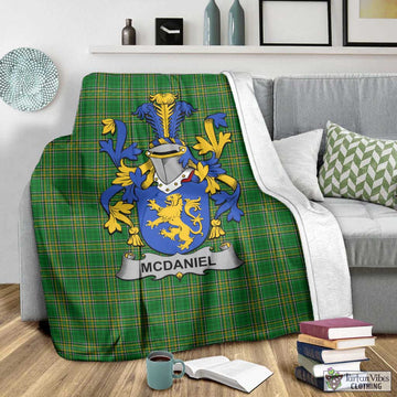 McDaniel Irish Clan Tartan Blanket with Coat of Arms - Tartan Vibes Clothing