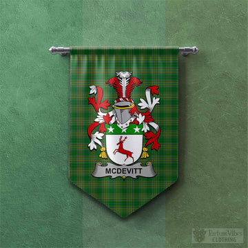 McDevitt Irish Clan Tartan Gonfalon, Tartan Banner with Coat of Arms Chevron - Tartan Vibes Clothing