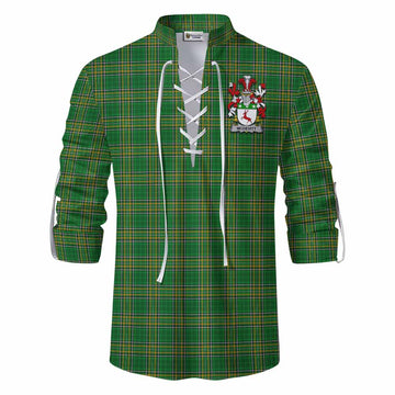 McDevitt Irish Clan Tartan Ghillie Kilt Shirt with Coat of Arms Men - Tartan Vibes Clothing