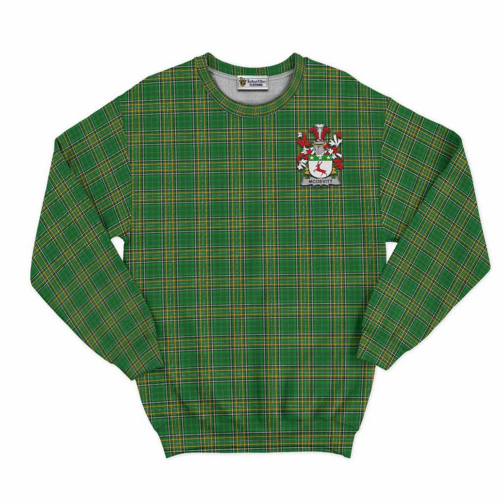 McDevitt Irish Clan Tartan Sweatshirt with Coat of Arms Unisex - Tartan Vibes Clothing