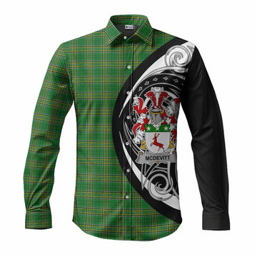 McDevitt Irish Clan Long Sleeve Button Shirt Celtic Circle Style Men's Shirt S - Tartan Vibes Clothing