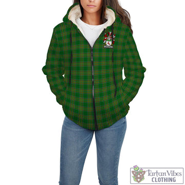 McDevitt Irish Clan Tartan Sherpa Hoodie with Coat of Arms - Tartan Vibes Clothing