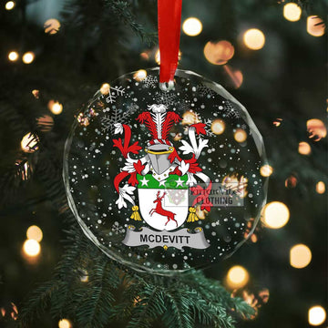 McDevitt Irish Clan Christmas Glass Ornament with Coat of Arms - 2D-tartanvibesclothing