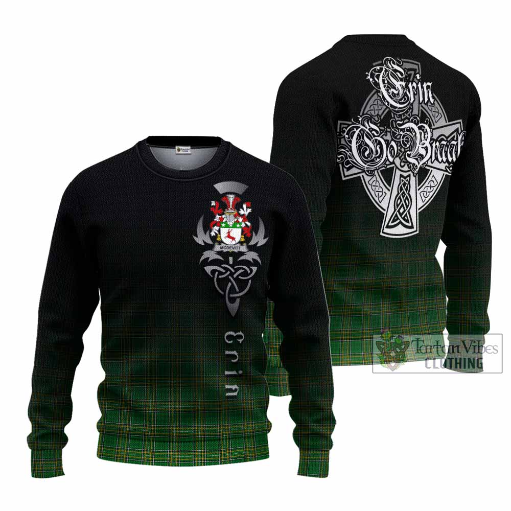 McDevitt Irish Clan Knitted Sweater with Coat of Arms Erin Go Bragh Celtic Inspired - Tartan Vibes Clothing