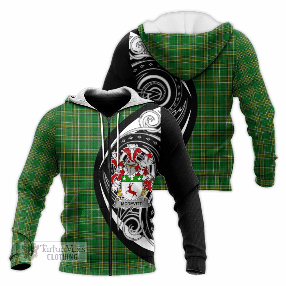 McDevitt Irish Clan Knitted Hoodie Celtic Circle Style Unisex Knitted Zip Hoodie - Tartan Vibes Clothing